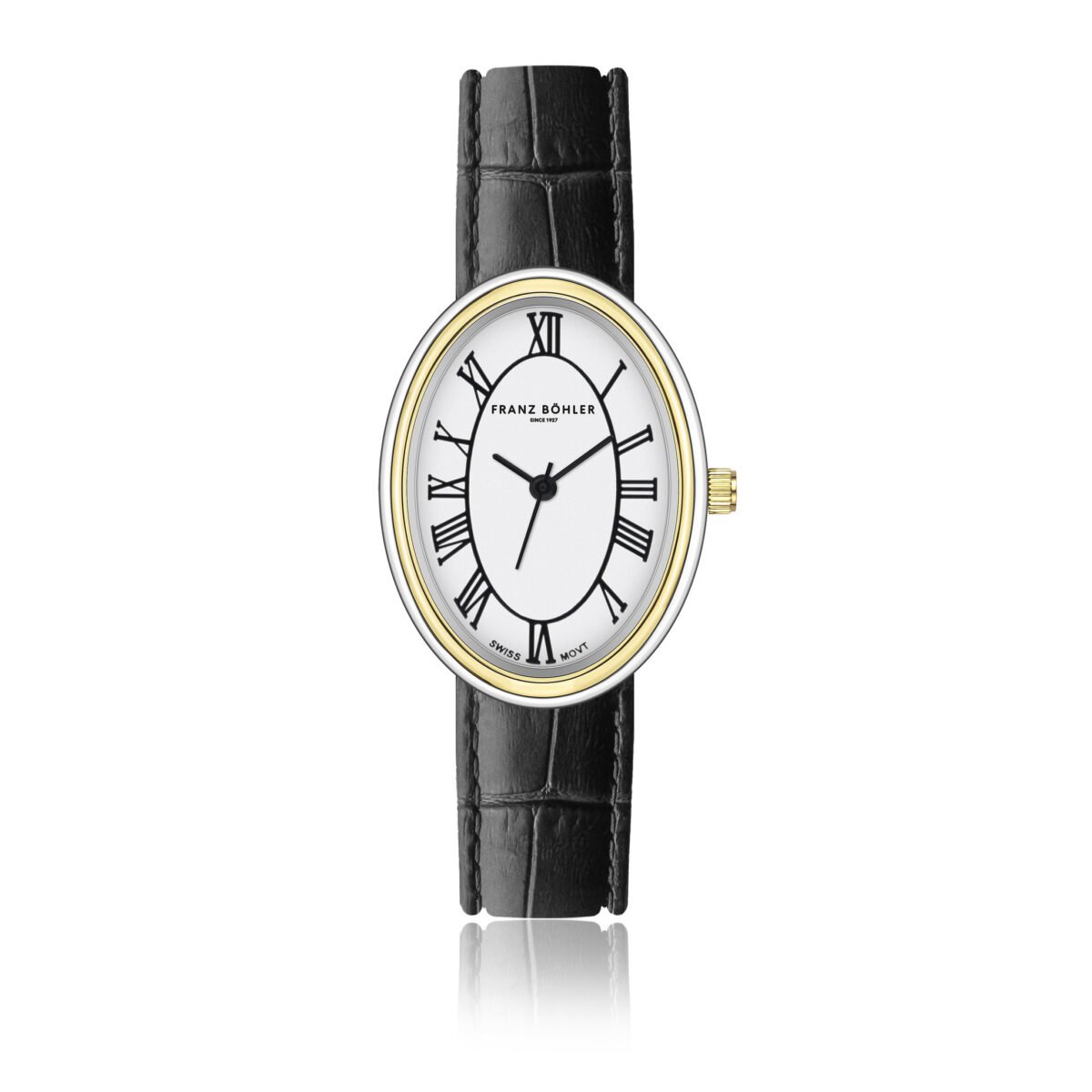 Davos Silver&Gold Padded and stitched croco