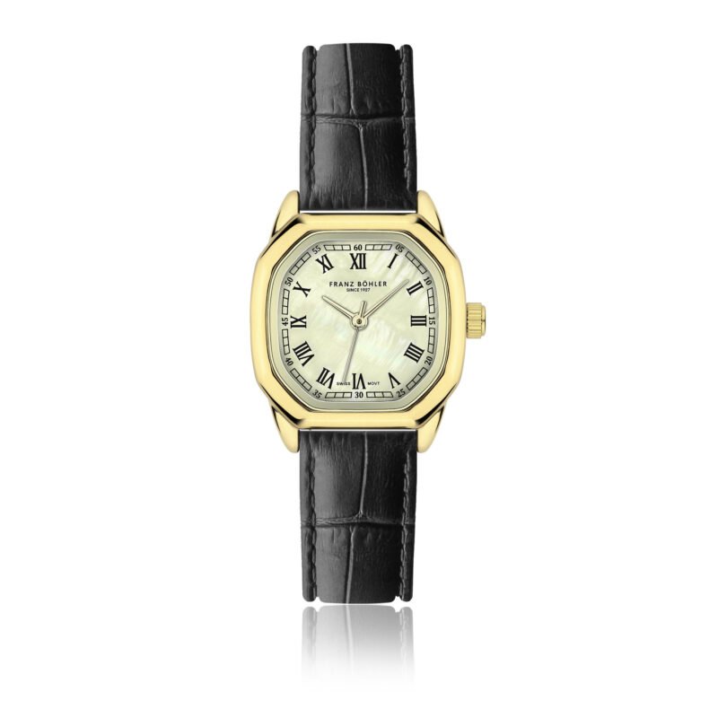 Lauerz Gold Padded and stitched croco